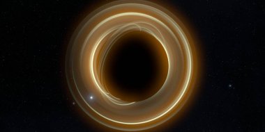 Soyut arka plan sanatı. Karanlık arka planda neon çember. Uzay temalı sanatsal dijital arkaplan.