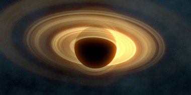 Soyut arka plan sanatı. Siyah arka planda neon halkalar. Uzay temalı sanatsal dijital arkaplan.