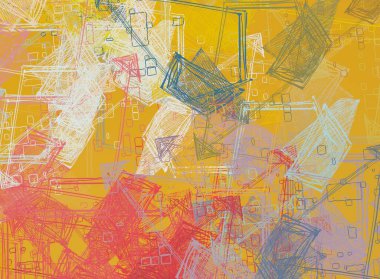 Soyut arka plan sanatı. 2D çizim. Etkileyici yağlı boya resim. Tuvalde fırça darbeleri. Modern sanat. Çok renkli arkaplan. Çağdaş sanat. İfade. Sanatsal dijital palet.