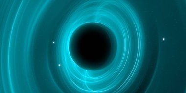 Soyut arka plan sanatı. Siyah arka planda neon halkalar. Uzay temalı sanatsal dijital arkaplan.