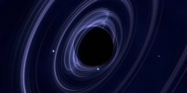 Soyut arka plan sanatı. Karanlık arka planda neon çember. Uzay temalı sanatsal dijital arkaplan.