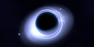 Soyut arka plan sanatı. Siyah arka planda neon halkalar. Uzay temalı sanatsal dijital arkaplan.