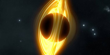 Soyut arka plan sanatı. Siyah arka planda neon halkalar. Uzay temalı sanatsal dijital arkaplan.