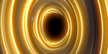 Soyut arka plan sanatı. Siyah arka planda neon halkalar. Uzay temalı sanatsal dijital arkaplan.