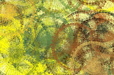 Soyut rastgele şekiller. 2D illüstrasyon arka planı. Düz beton duvarda sanatsal modern sanat kalıpları. Kabataslak boyalı yüzey. El yapımı fırça darbeleri.