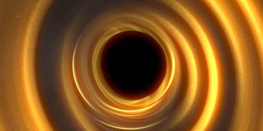 Soyut arka plan sanatı. Siyah arka planda neon halkalar. Uzay temalı sanatsal dijital arkaplan.