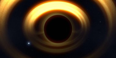 Soyut arka plan sanatı. Karanlık arka planda neon çember. Uzay temalı sanatsal dijital arkaplan.