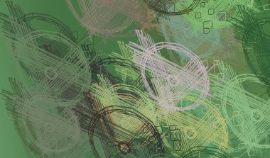 Soyut rastgele şekiller. 2D illüstrasyon arka planı. Düz beton duvarda sanatsal modern sanat kalıpları. Kabataslak boyalı yüzey. El yapımı fırça darbeleri.