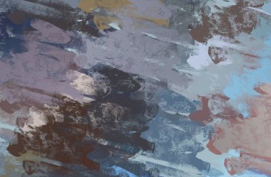 Soyut arka plan sanatı. 2D çizim. Etkileyici yağlı boya resim. Tuvalde fırça darbeleri. Modern sanat. Çok renkli arkaplan. Çağdaş sanat. İfade. Sanatsal dijital palet.