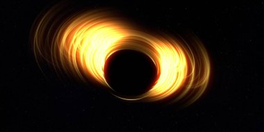 Soyut arka plan sanatı. Siyah arka planda neon halkalar. Uzay temalı sanatsal dijital arkaplan.