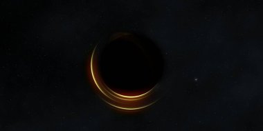 Soyut arka plan sanatı. Siyah arka planda neon halkalar. Uzay temalı sanatsal dijital arkaplan.