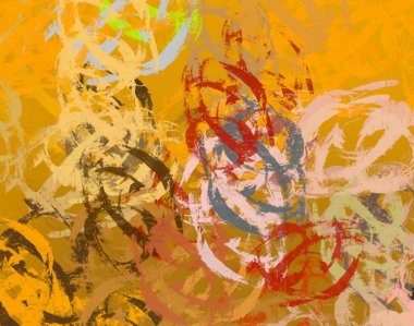 Soyut arka plan sanatı. 2D çizim. Etkileyici yağlı boya resim. Tuvalde fırça darbeleri. Modern sanat. Çok renkli arkaplan. Çağdaş sanat. İfade. Sanatsal dijital palet.