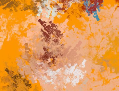 Soyut arka plan sanatı. 2D çizim. Etkileyici yağlı boya resim. Tuvalde fırça darbeleri. Modern sanat. Çok renkli arkaplan. Çağdaş sanat. İfade. Sanatsal dijital palet.