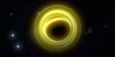 Soyut arka plan sanatı. Karanlık arka planda neon çember. Uzay temalı sanatsal dijital arkaplan.