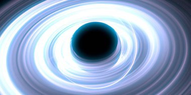 Soyut arka plan sanatı. Siyah arka planda neon halkalar. Uzay temalı sanatsal dijital arkaplan.