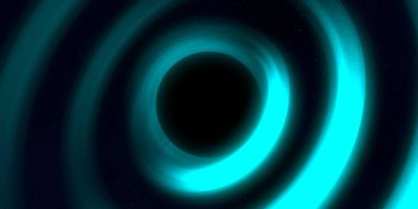 Soyut arka plan sanatı. Siyah arka planda neon halkalar. Uzay temalı sanatsal dijital arkaplan.