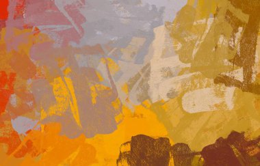 Soyut arka plan sanatı. 2D çizim. Etkileyici yağlı boya resim. Tuvalde fırça darbeleri. Modern sanat. Çok renkli arkaplan. Çağdaş sanat. İfade. Sanatsal dijital palet.