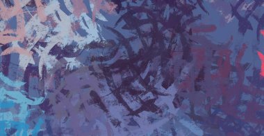 Soyut arka plan sanatı. 2D çizim. Etkileyici yağlı boya resim. Tuvalde fırça darbeleri. Modern sanat. Çok renkli arkaplan. Çağdaş sanat. İfade. Sanatsal dijital palet.