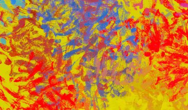 Soyut arka plan sanatı. 2D çizim. Etkileyici yağlı boya resim. Tuvalde fırça darbeleri. Modern sanat. Çok renkli arkaplan. Çağdaş sanat. İfade. Sanatsal dijital palet.