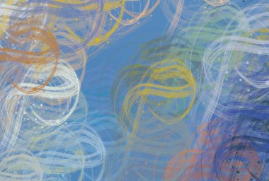 Soyut arka plan sanatı. 2D çizim. Etkileyici yağlı boya resim. Tuvalde fırça darbeleri. Modern sanat. Çok renkli arkaplan. Çağdaş sanat. İfade. Sanatsal dijital palet.