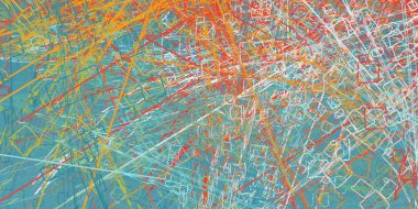 Soyut arka plan sanatı. 2D çizim. Etkileyici yağlı boya resim. Tuvalde fırça darbeleri. Modern sanat. Çok renkli arkaplan. Çağdaş sanat. İfade. Sanatsal dijital palet.