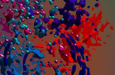 Soyut arka plan sanatı. 3 boyutlu illüstrasyon. Tuvalde fırça darbeleri. Çok renkli arkaplan. Çağdaş sanat. Sanatsal dijital palet.