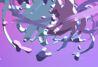 Soyut arka plan sanatı. 3 boyutlu illüstrasyon. Tuvalde fırça darbeleri. Çok renkli arkaplan. Çağdaş sanat. Sanatsal dijital palet.