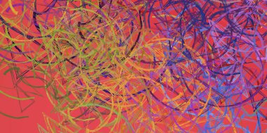 Soyut rastgele şekiller. 2D illüstrasyon arka planı. Düz beton duvarda sanatsal modern sanat kalıpları. Kabataslak boyalı yüzey. El yapımı fırça darbeleri.