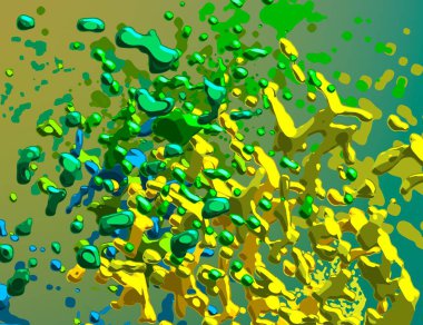 Soyut arka plan sanatı. 3 boyutlu illüstrasyon. Tuvalde fırça darbeleri. Çok renkli arkaplan. Çağdaş sanat. Sanatsal dijital palet.