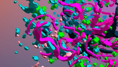 Soyut arka plan sanatı. 3 boyutlu illüstrasyon. Tuvalde fırça darbeleri. Çok renkli arkaplan. Çağdaş sanat. Sanatsal dijital palet.