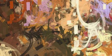 Soyut arka plan sanatı. 2D çizim. Etkileyici yağlı boya resim. Tuvalde fırça darbeleri. Modern sanat. Çok renkli arkaplan. Çağdaş sanat. İfade. Sanatsal dijital palet.