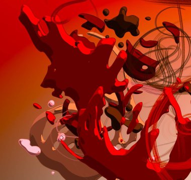 Soyut arka plan sanatı. 3 boyutlu illüstrasyon. Çok renkli arkaplan. Çağdaş sanat. Sanatsal dijital palet.