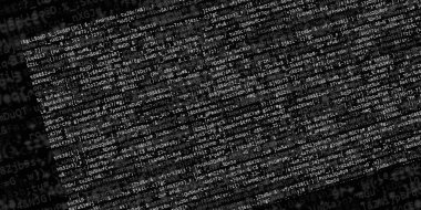 Yazılım geliştirici programlama kodu. Soyut modern sanal bilgisayar senaryosu. Masaüstü ekranında yazılım geliştirici programcının çalışması 