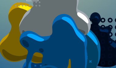 Soyut arka plan sanatı. 3 boyutlu illüstrasyon. Çok renkli arkaplan. Çağdaş sanat. Sanatsal dijital palet.
