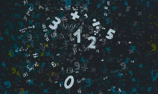 Matematica Illustrazione Sfondo Astratto Con Numeri Copiare Spazio — Foto Stock