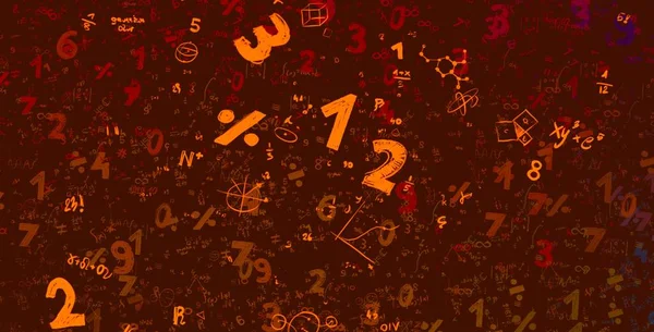 Matematica Illustrazione Sfondo Astratto Con Numeri Copiare Spazio — Foto Stock