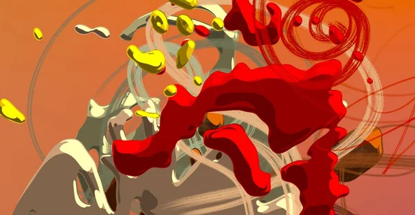 Абстрактное Фоновое Искусство Трехмерная Иллюстрация Разноцветный Рюкзак Современное Искусство Художественная — стоковое фото