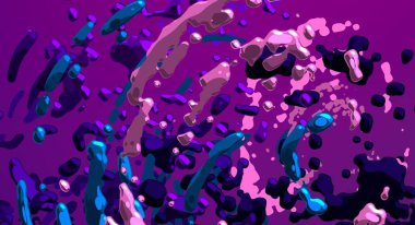 Soyut arka plan sanatı. 3 boyutlu illüstrasyon. Tuvalde fırça darbeleri. Çok renkli arkaplan. Çağdaş sanat. Sanatsal dijital palet.