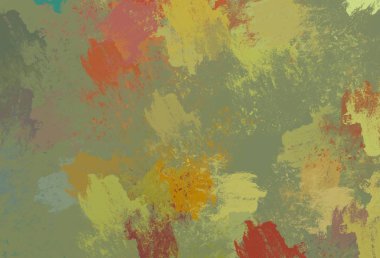 Soyut arka plan sanatı. 2D çizim. Etkileyici yağlı boya resim. Tuvalde fırça darbeleri. Modern sanat. Çok renkli arkaplan. Çağdaş sanat. İfade. Sanatsal dijital palet.