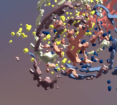 Soyut arka plan sanatı. 3 boyutlu illüstrasyon. Tuvalde fırça darbeleri. Çok renkli arkaplan. Çağdaş sanat. Sanatsal dijital palet.