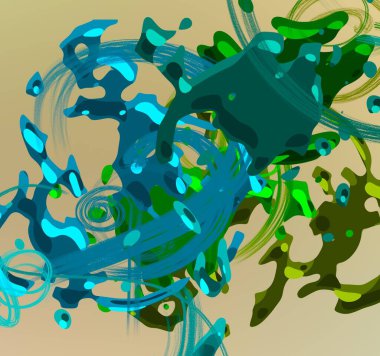 Soyut arka plan sanatı. 3 boyutlu illüstrasyon. Tuvalde fırça darbeleri. Çok renkli arkaplan. Çağdaş sanat. Sanatsal dijital palet.