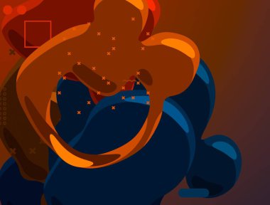 Soyut arka plan sanatı. 3 boyutlu illüstrasyon. Tuvalde fırça darbeleri. Çok renkli arkaplan. Çağdaş sanat. Sanatsal dijital palet.