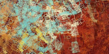 Soyut arka plan sanatı. 2D çizim. Etkileyici yağlı boya resim. Tuvalde fırça darbeleri. Modern sanat. Çok renkli arkaplan. Çağdaş sanat. İfade. Sanatsal dijital palet.