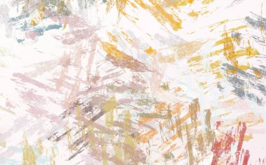 Soyut arka plan sanatı. 2D çizim. Etkileyici yağlı boya resim. Tuvalde fırça darbeleri. Modern sanat. Çok renkli arkaplan. Çağdaş sanat. İfade. Sanatsal dijital palet.