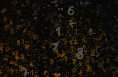 Matematik. 2D çizim. Numaralı soyut arkaplan, boşluğu kopyala 