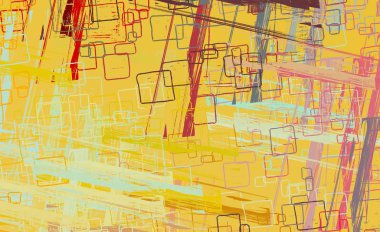 Soyut arka plan sanatı. 2D çizim. Etkileyici yağlı boya resim. Tuvalde fırça darbeleri. Modern sanat. Çok renkli arkaplan. Çağdaş sanat. İfade. Sanatsal dijital palet.