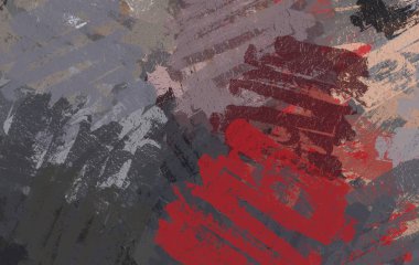 Soyut arka plan sanatı. 2D çizim. Etkileyici yağlı boya resim. Tuvalde fırça darbeleri. Modern sanat. Çok renkli arkaplan. Çağdaş sanat. İfade. Sanatsal dijital palet.