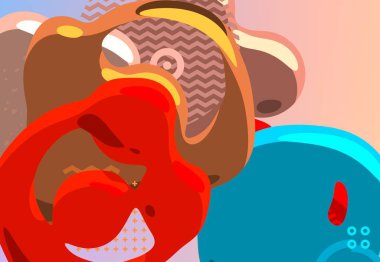 Soyut arka plan sanatı. 3 boyutlu illüstrasyon. Tuvalde fırça darbeleri. Çok renkli arkaplan. Çağdaş sanat. Sanatsal dijital palet.