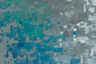 Soyut arka plan sanatı. 2D çizim. Etkileyici yağlı boya resim. Tuvalde fırça darbeleri. Modern sanat. Çok renkli arkaplan. Çağdaş sanat. İfade. Sanatsal dijital palet.