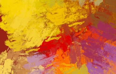 Soyut arka plan sanatı. 2D çizim. Etkileyici yağlı boya resim. Tuvalde fırça darbeleri. Modern sanat. Çok renkli arkaplan. Çağdaş sanat. İfade. Sanatsal dijital palet.